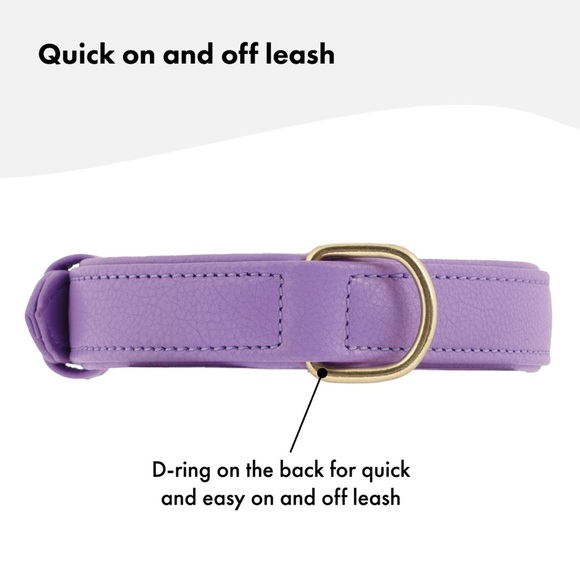 William Walker Leather Dog Collar, Size Large, Color: Lavendar - Picture 3 of 8